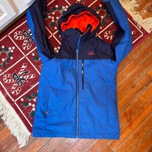 L.L. Bean Kids Raincoat in Blue and Orange